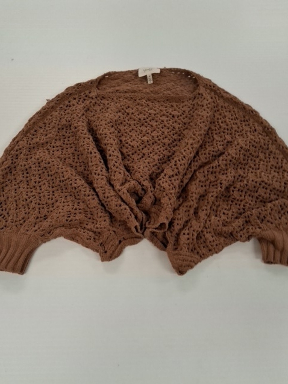 Jessica Simpson Pink Open-Knit Crochet Shrug Size M
